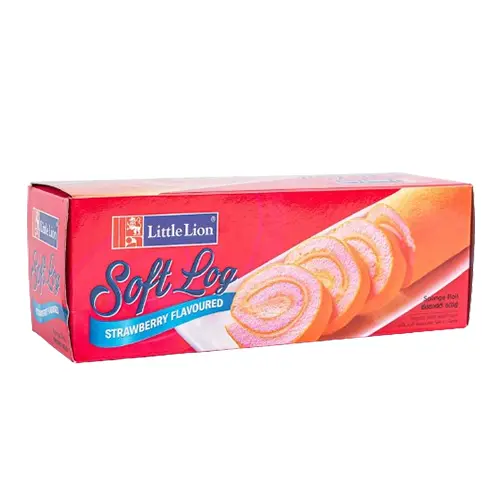 Little Lion Soft Log Strawberry Flavoured Sponge Roll 200g